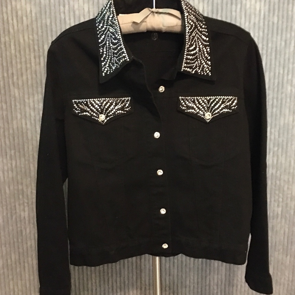 Christine Alexander Swarovski Crystal Black Denim - Free Shipping!